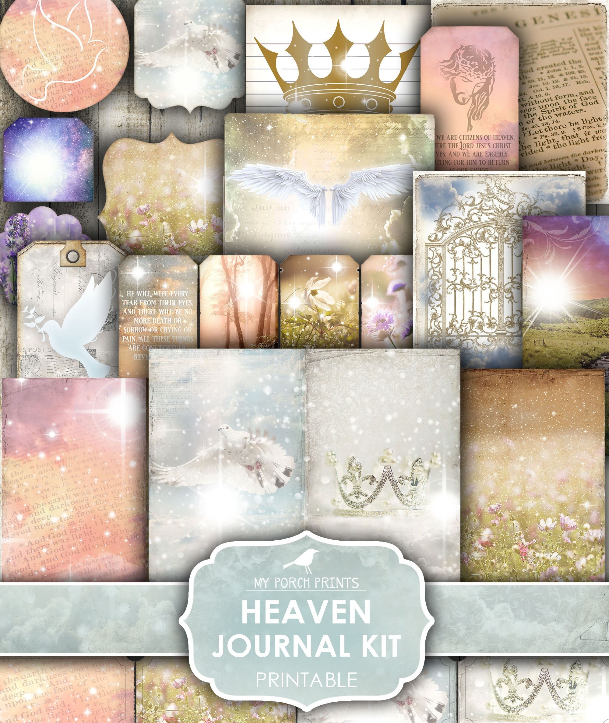 Heaven Junk Journal Kit, Grief, Loss, Loved One, Baby, Child, Bible ...