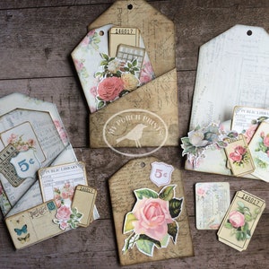 Pocket Tags, Loaded Envelope, Junk Journal Kit, Printable Ephemera ...