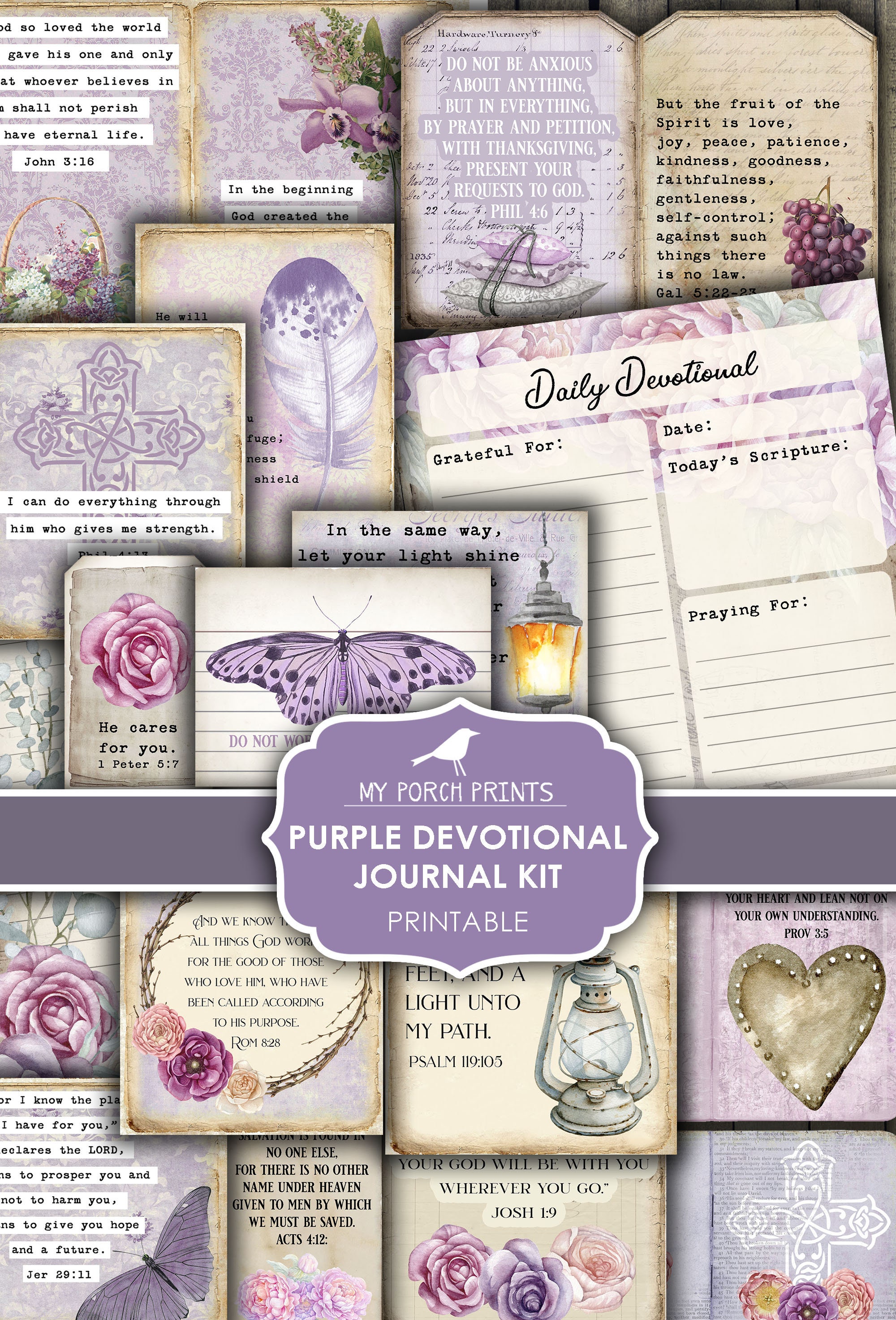 Pastel Purple Junk Journal Pages, Blank Scrapbook Supplies Kit Vintage  Grunge Lavender Antique Ephemera Printable Collage Craft Lined Pink 