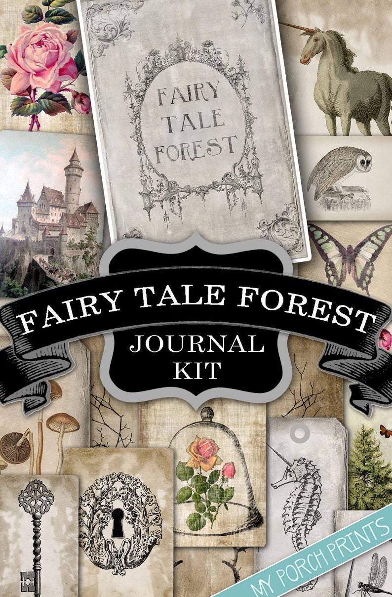 Fairy Tale, Junk Journal Kit, Forest, Vintage, Scrapbook Kit, Page ...