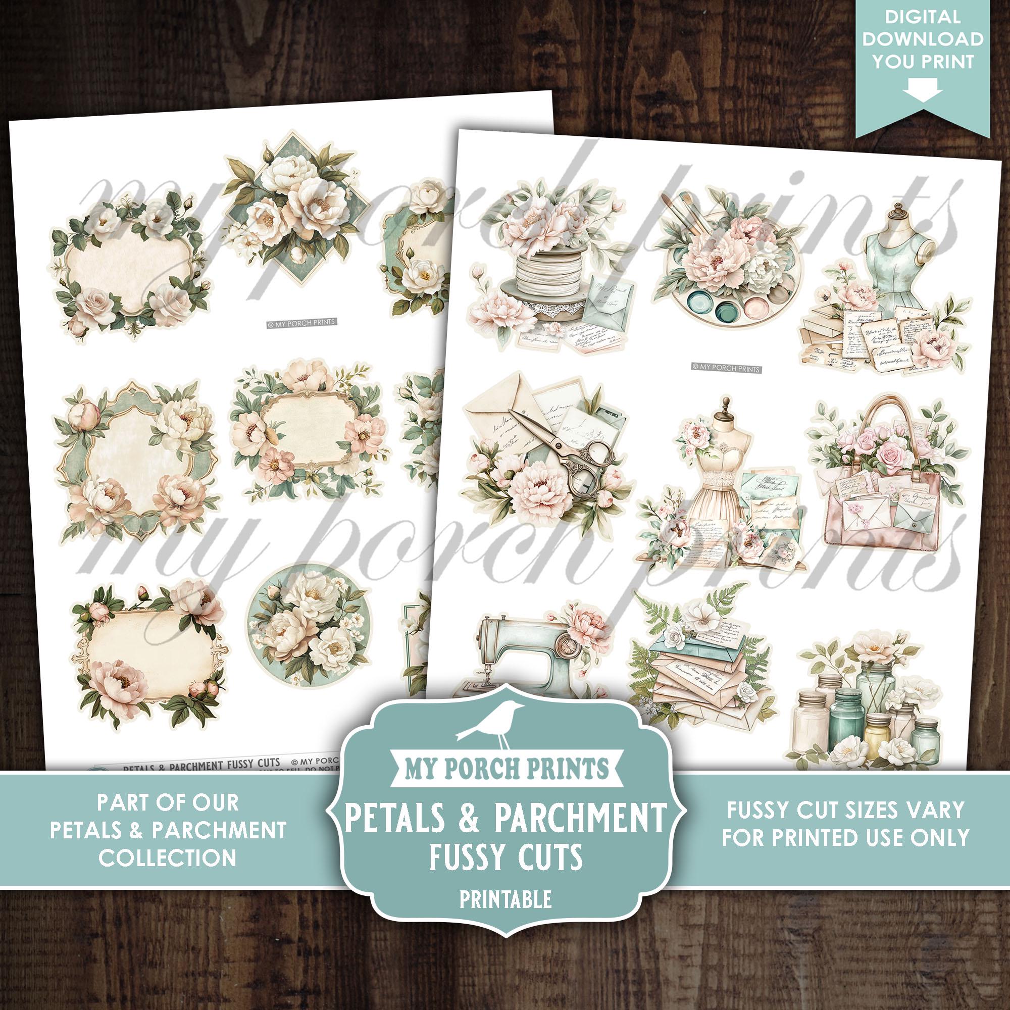 Petals and Parchment Junk Journal FUSSY CUTS, Kit, Vintage, Spring ...