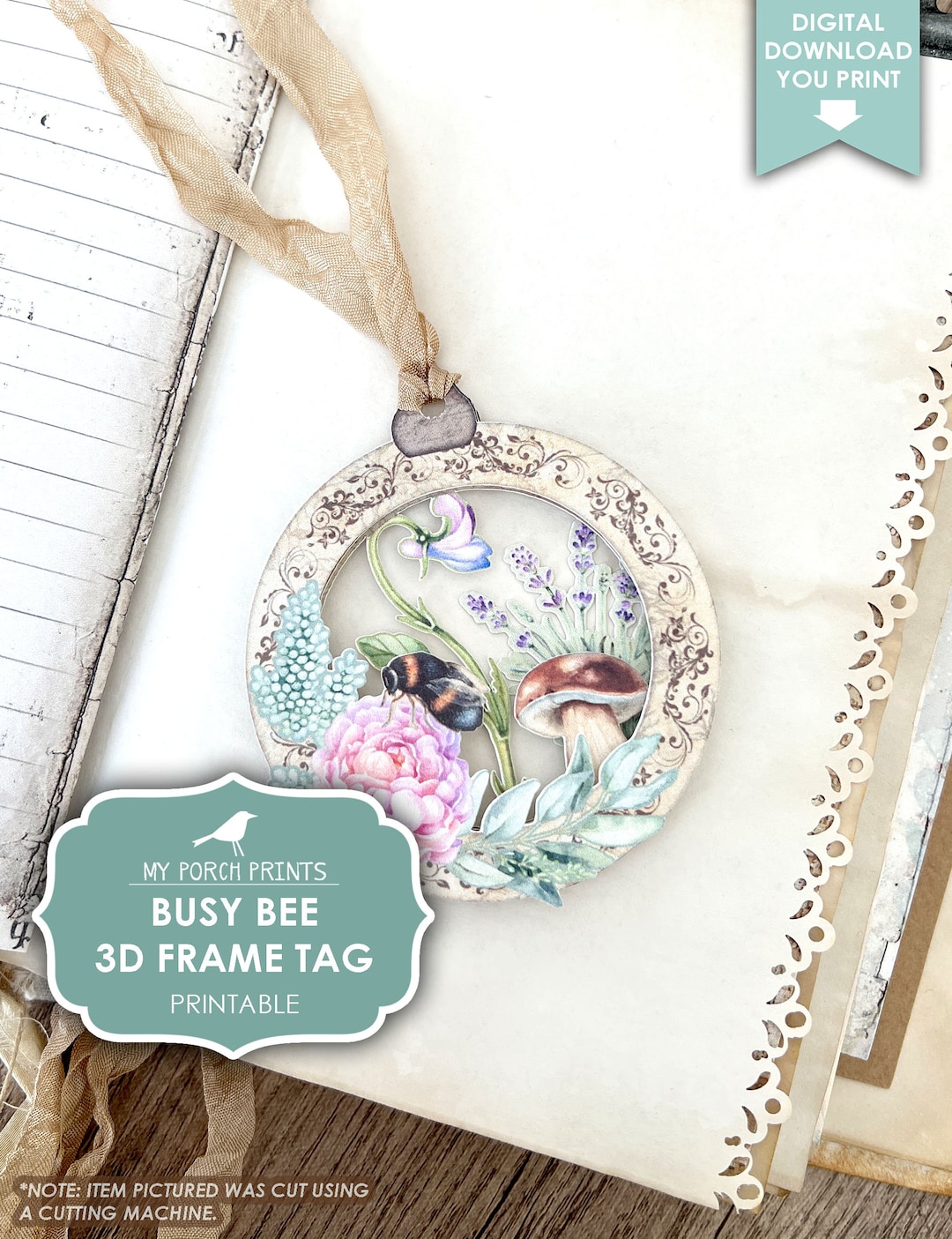 みーページ Honey Bee Tags, Bee Labels, Bees Ephemera, Junk Journal Kit
