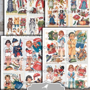 Puede incluir: Postales de papel para mu&ntilde;ecas imprimibles con ilustraciones vintage de ni&ntilde;os y animales. El conjunto incluye 8 p&aacute;ginas, cada una mide 21,6 cm por 27,9 cm. Las tarjetas est&aacute;n dise&ntilde;adas para cortar y jugar.
