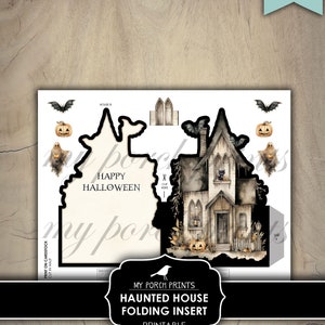 Haunted House, Folding, Insert, Kit, Junk Journal, 3D, Craft, Halloween ...