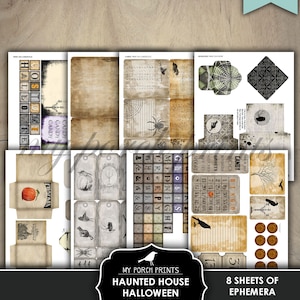 Haunted House, Halloween, Junk Journal Kit, Craft, for Kids, Printable ...