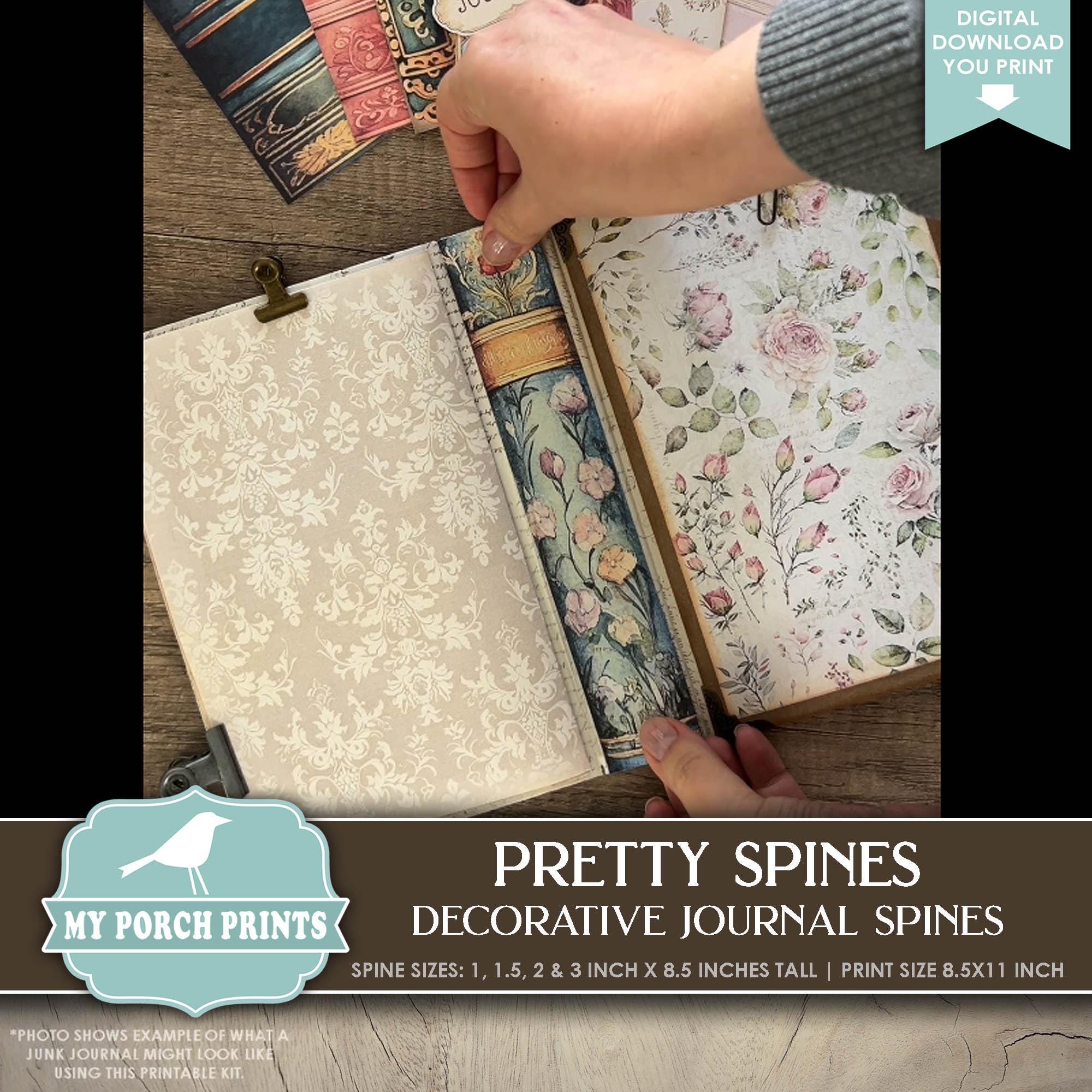 ジャンクジャーナルにぴったりの可愛い背表紙、ブック、背表紙、表紙
