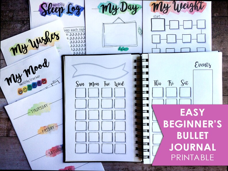 Bullet Journal Printable Kit Easy Beginner's Bullet - Etsy