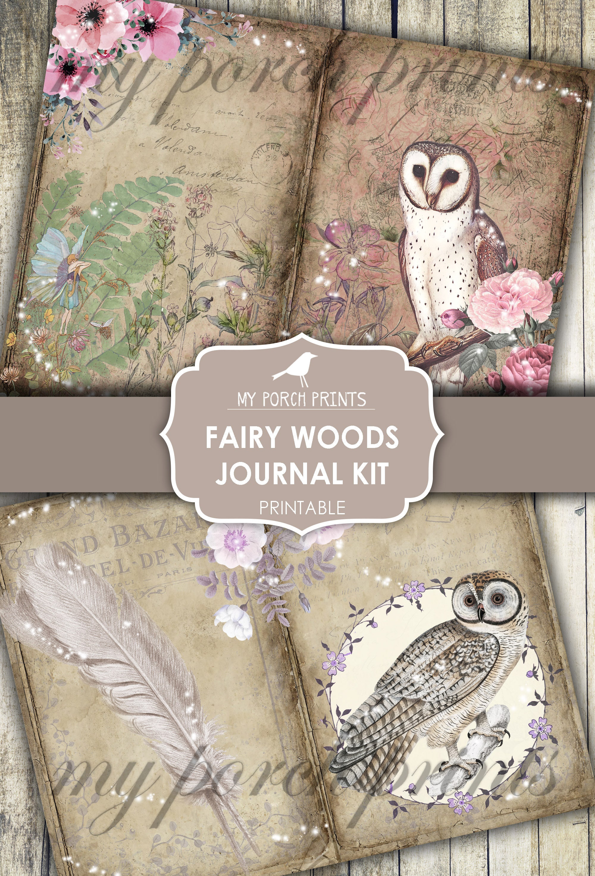Junk Journal Kit, Fairy, Woods, Fairytale, Fairies, Pink, My Porch ...