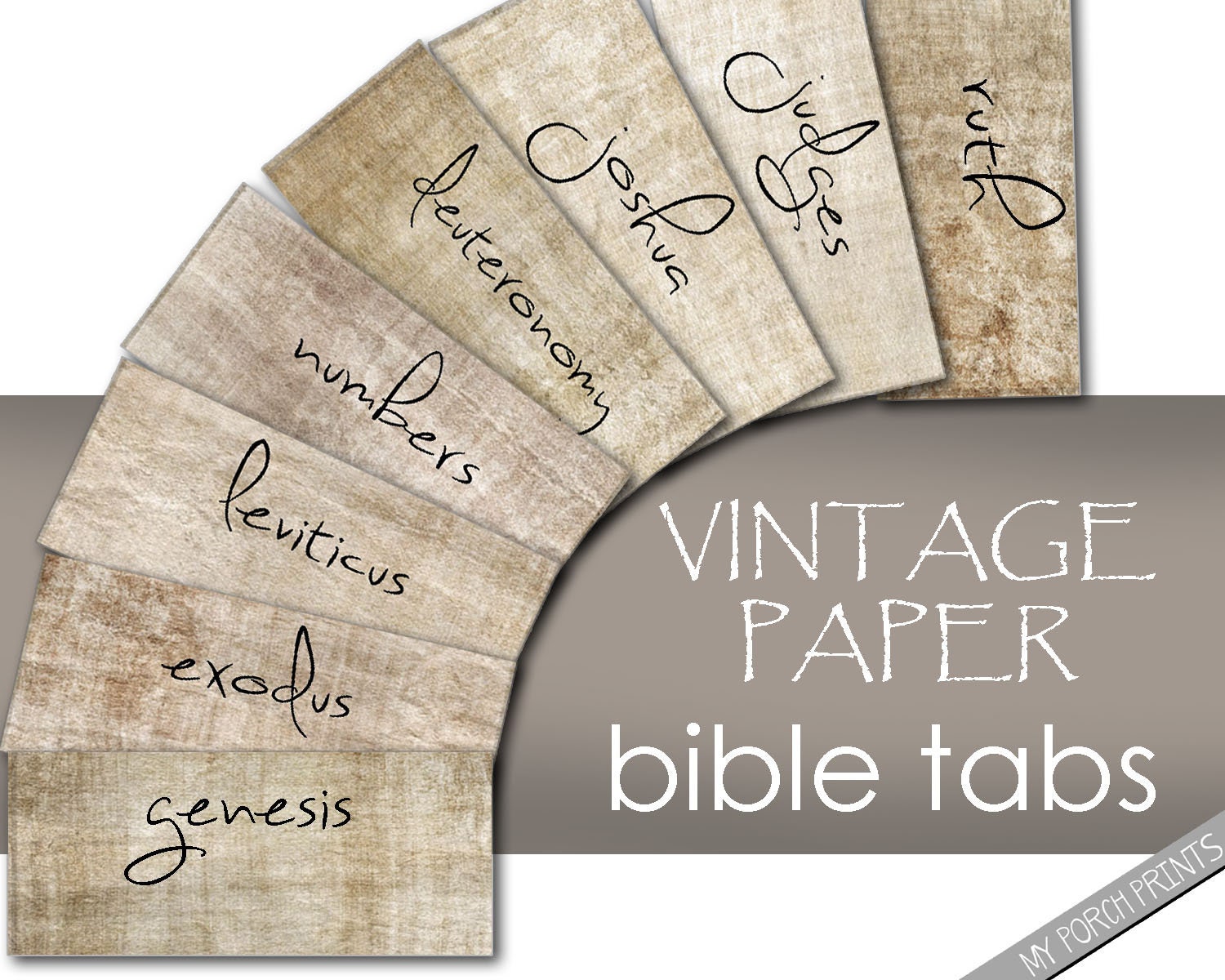 Bible Tabs Vintage paper parchment bible tabs printable Etsy