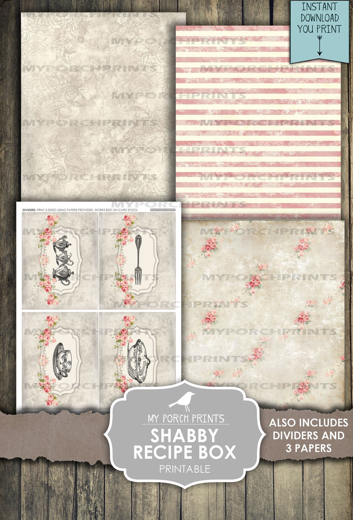 Recipe, Box, Shabby Chic, Junk Journal, Pastel, Storage, My Porch ...
