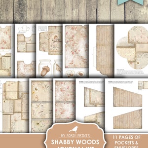 Junk Journal Kit, Shabby, Woods, Boho, Woodland, Forest, Animals, Baby ...