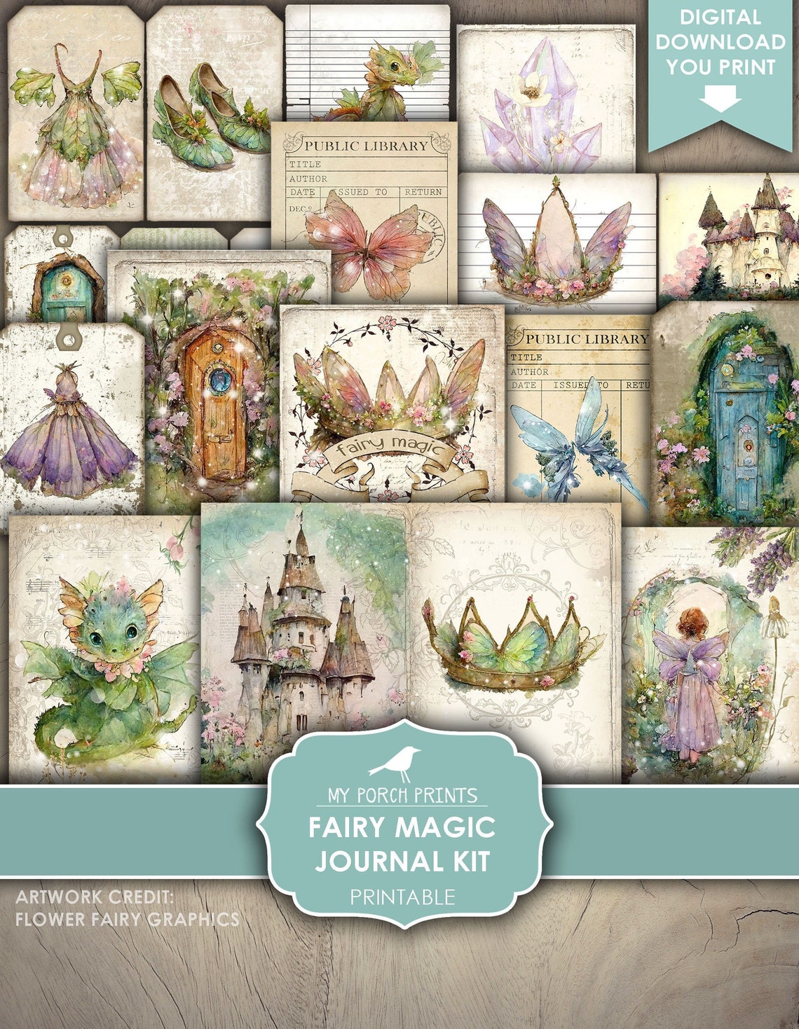 Junk Journal, Fairy Magic, Kit, Fairytale, Fairies, Woodland, Castles ...