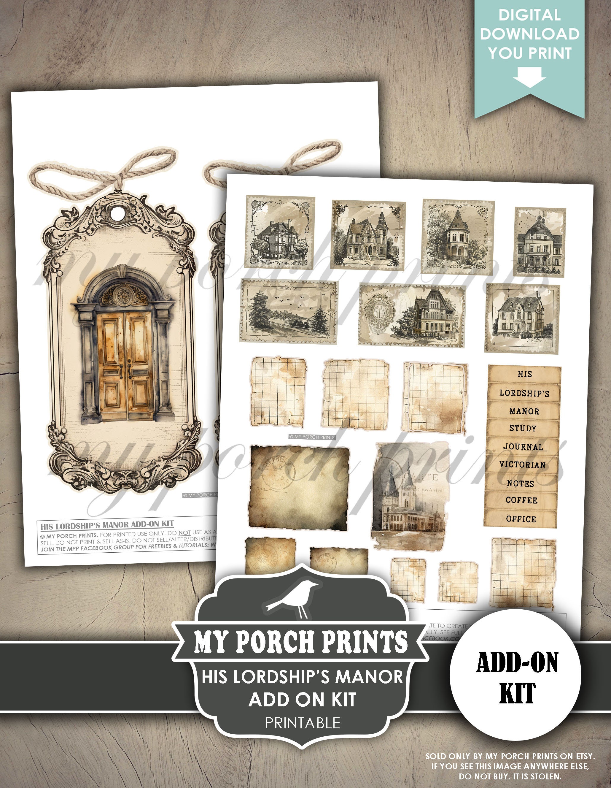 His Lordship's Manor Add on Kit, Victorian, Grunge, Ephemera, Junk ...
