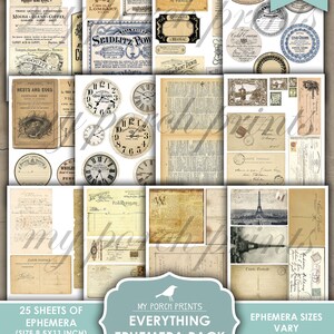 Junk Journal, Everything, Ephemera, Pack, Kit, Neutral, Botanical ...