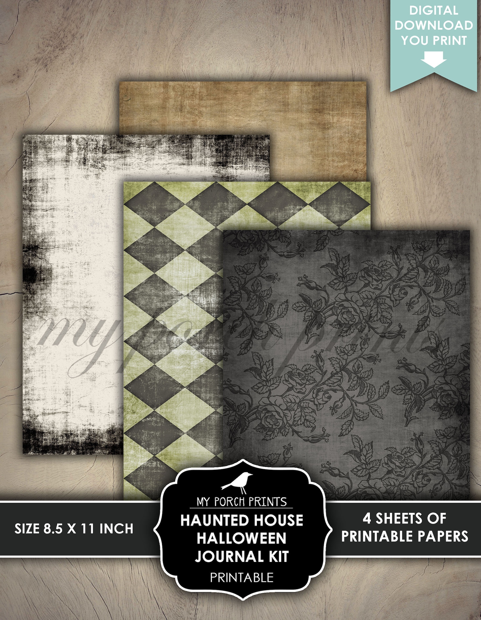 Haunted House, Halloween, Junk Journal Kit, Craft, for Kids, Printable ...
