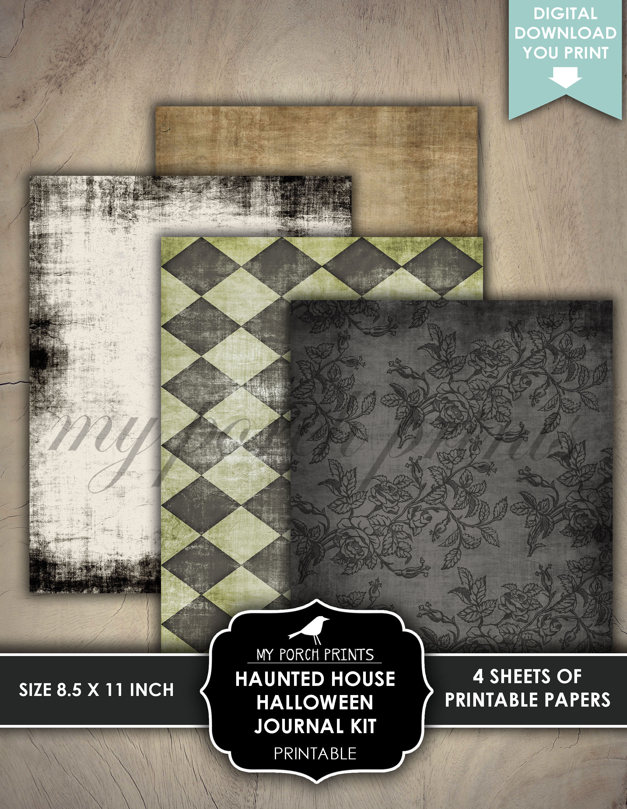 Haunted House, Halloween, Junk Journal Kit, Craft, for Kids, Printable ...
