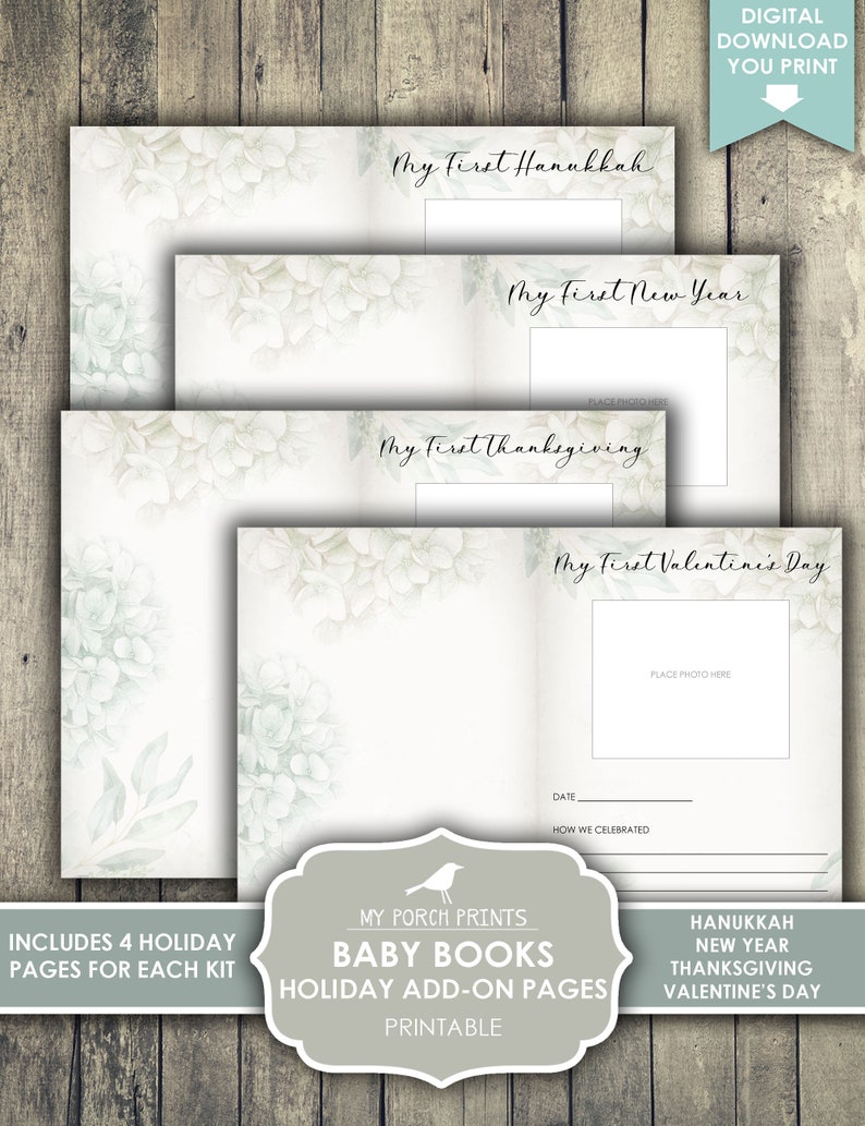 Baby Book Holiday Add On Pages Junk Journal Kit Girl Etsy