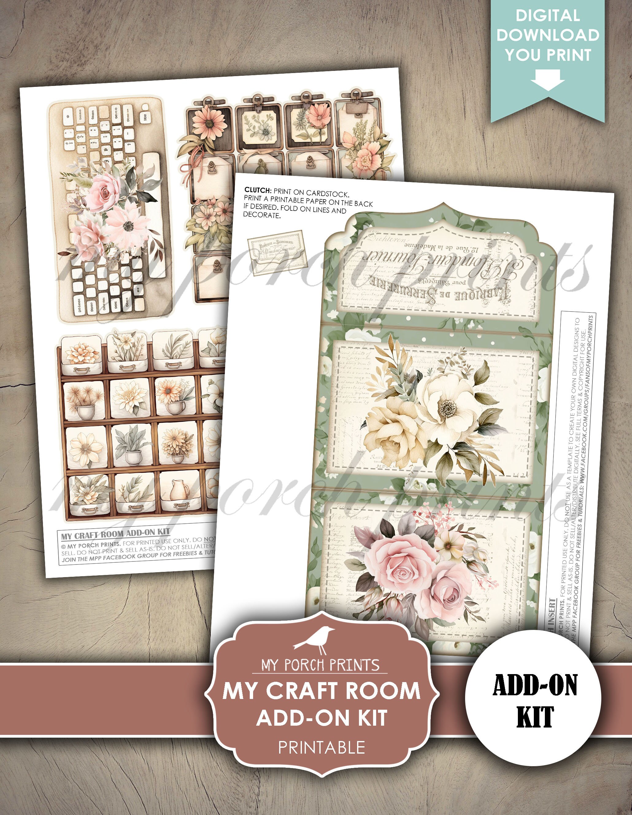 My Craft Room ADD ON Kit, Junk Journal, Home, Office, Supplies ...