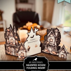 Haunted House, Folding, Insert, Kit, Junk Journal, 3D, Craft, Halloween ...
