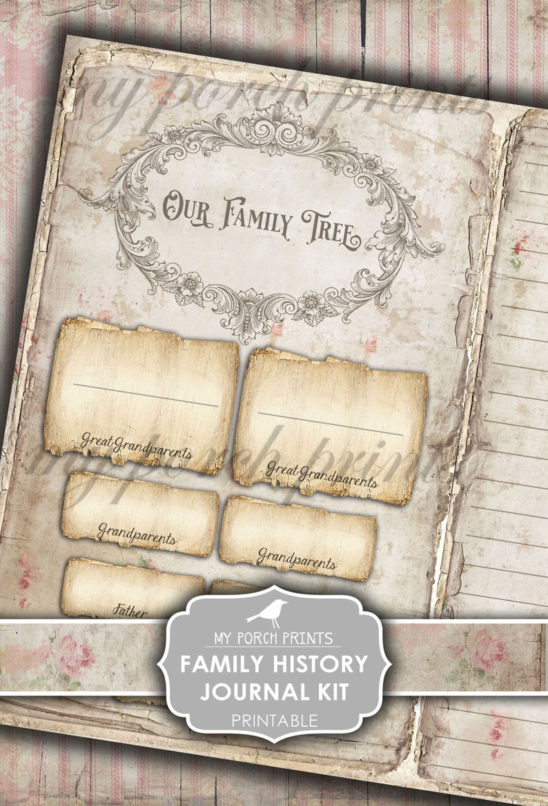 Family History Junk Journal Family Tree Kit Book Etsy