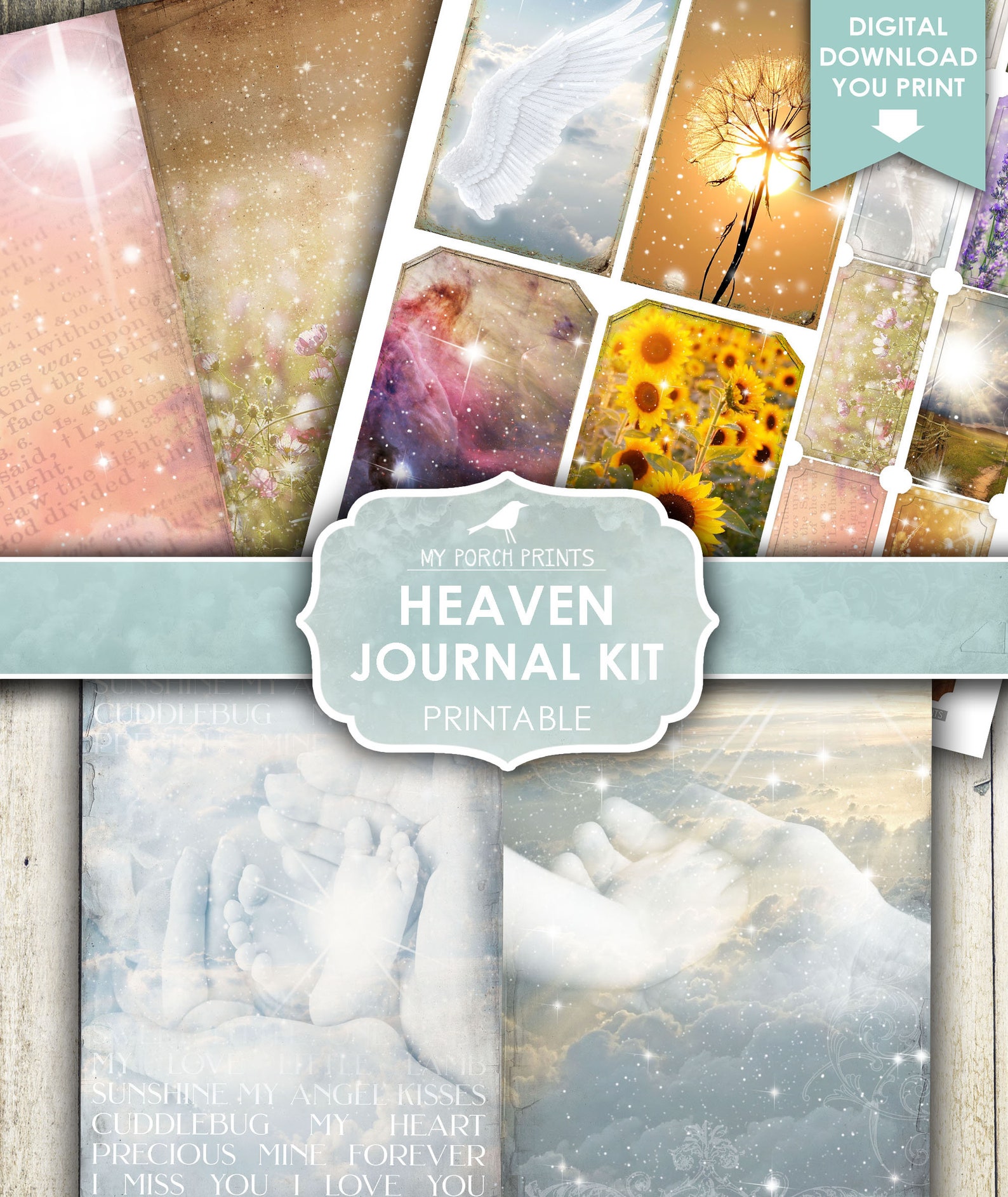 Heaven Junk Journal Kit, Grief, Loss, Loved One, Baby, Child, Bible ...