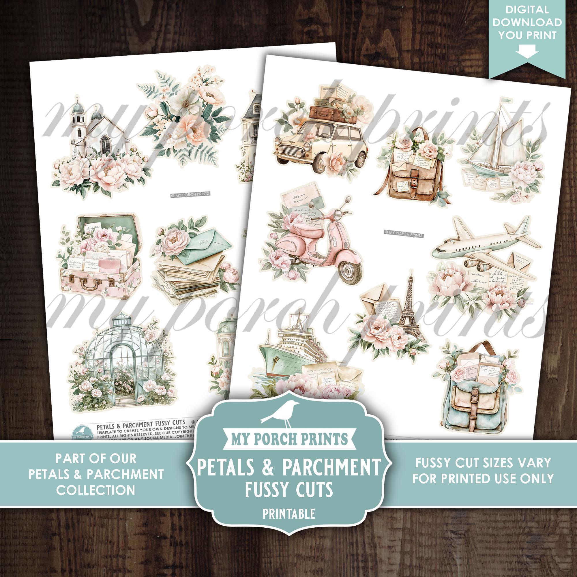 Petals and Parchment Junk Journal FUSSY CUTS, Kit, Vintage, Spring ...