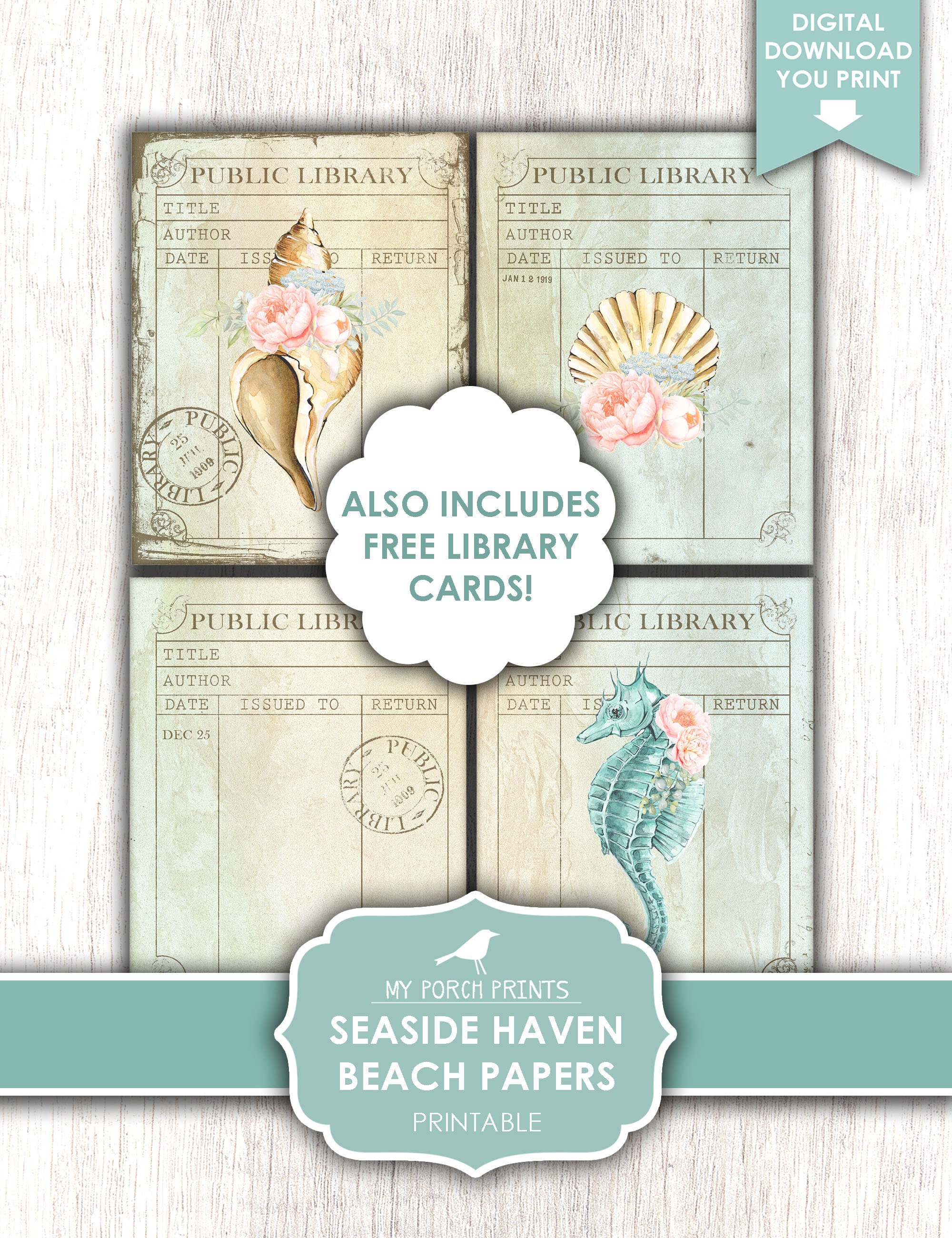 Junk Journal, Papers, Seaside, Haven, Beach, Vacation, Hawaii, Coast ...