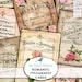 Romantic Typography Cards, French, Rose, ATC, Valentine, tag, collage sheet, download, Digital, Junk Journal, vintage, Printable, Ephemera