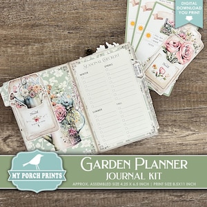 May include: A Garden Planner Journal Kit with a floral design. The journal includes a seasonal checklist, plant name section, and notes pages. The assembled size is approximately 4.25 x 6.5 inches.
