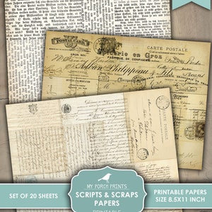 Junk Journal, Papers, Scripts and Scraps, Script, Neutral, Masculine ...