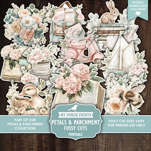 Petals and Parchment Junk Journal FUSSY CUTS, Kit, Vintage, Spring ...