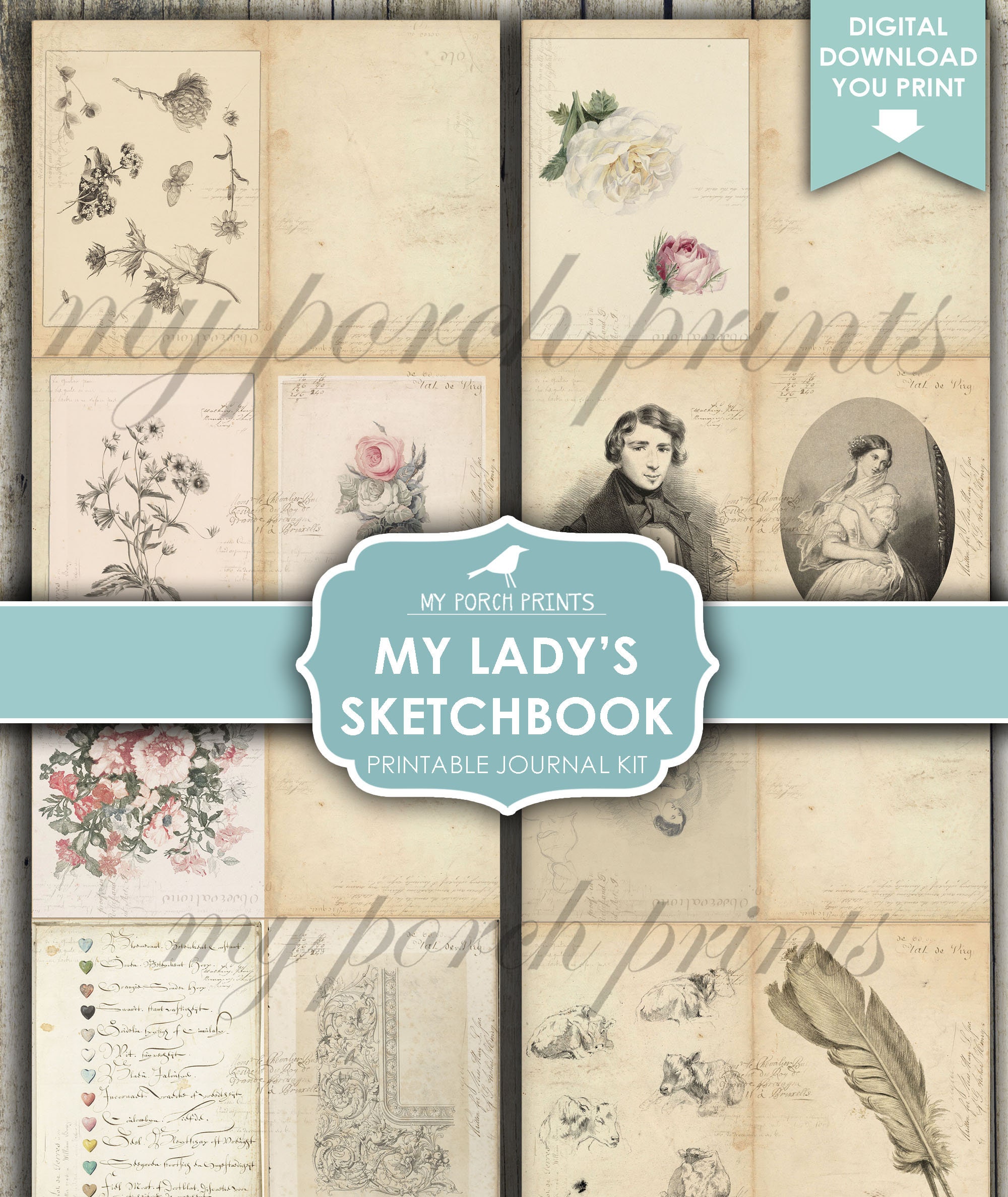 Junk Journal, My Lady's Sketchbook, Pocket Sized, Victorian