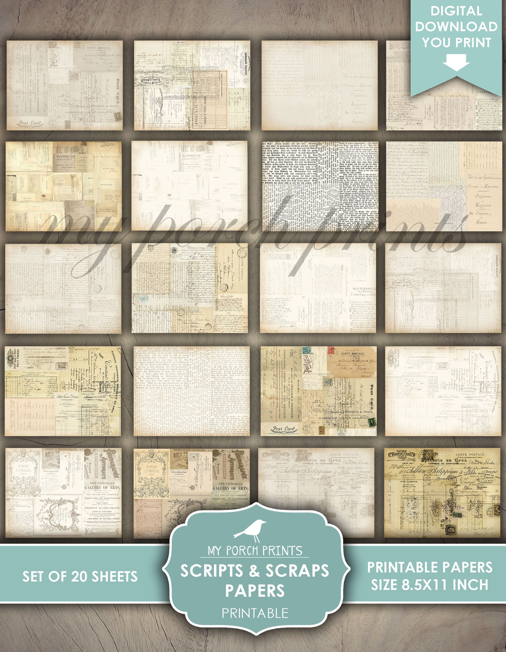 Junk Journal, Papers, Scripts and Scraps, Script, Neutral, Masculine ...