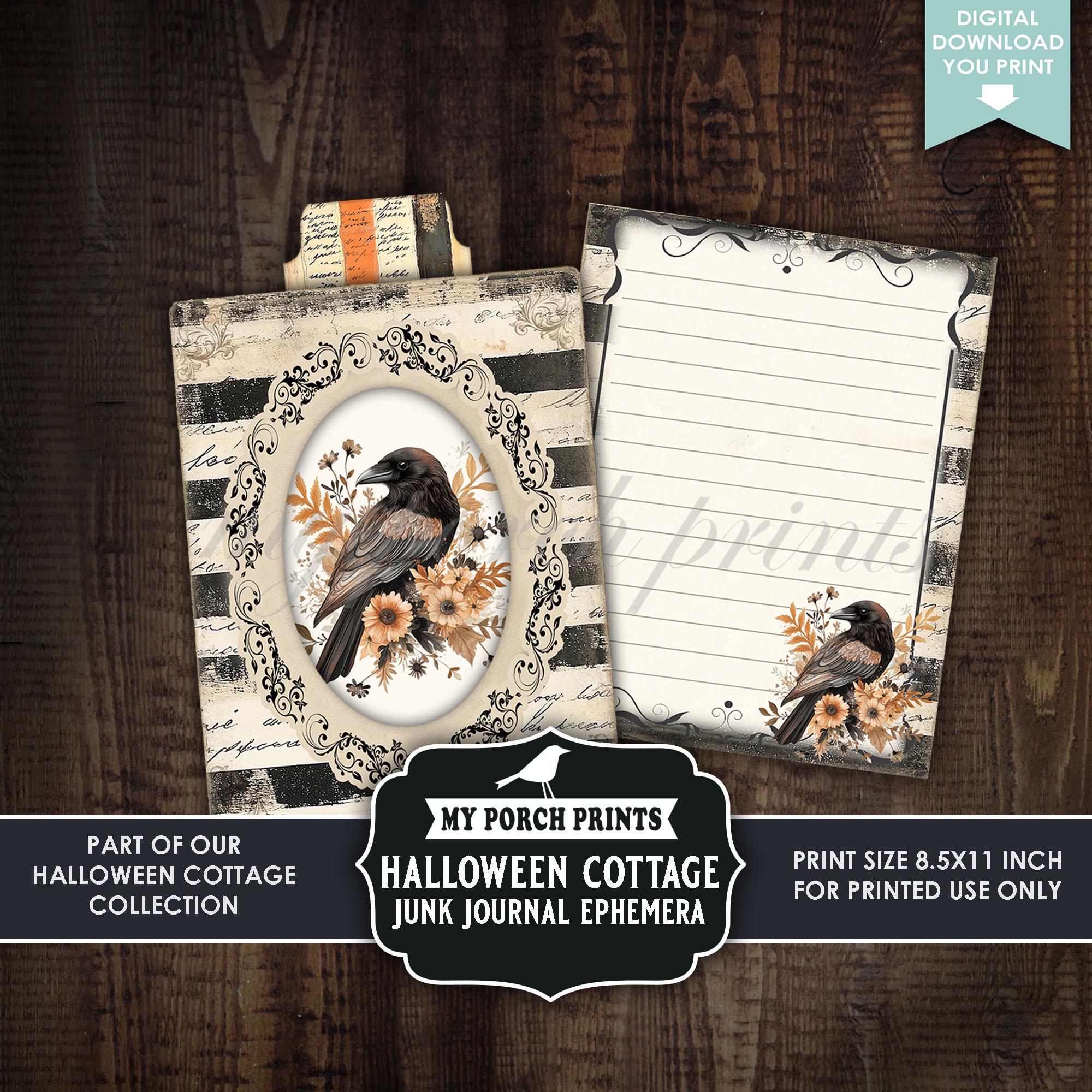 Halloween Cottage Junk Journal EPHEMERA, Kit, Autumn, Floral, Fall ...