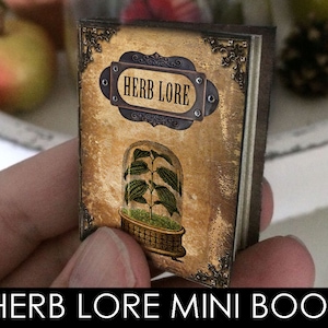 Herb Lore Mini Book, mini álbum, livro de poções, rótulo de poção, álbum de recortes, imprimível, vintage, herbologia, planta, natureza, miniatura, diário de lixo eletrônico