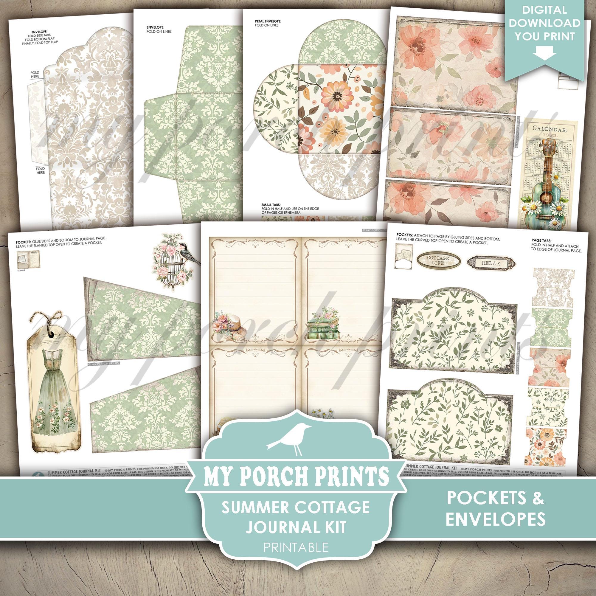 Summer Cottage Junk Journal Kit, Vintage, Floral, Spring, Pastel ...
