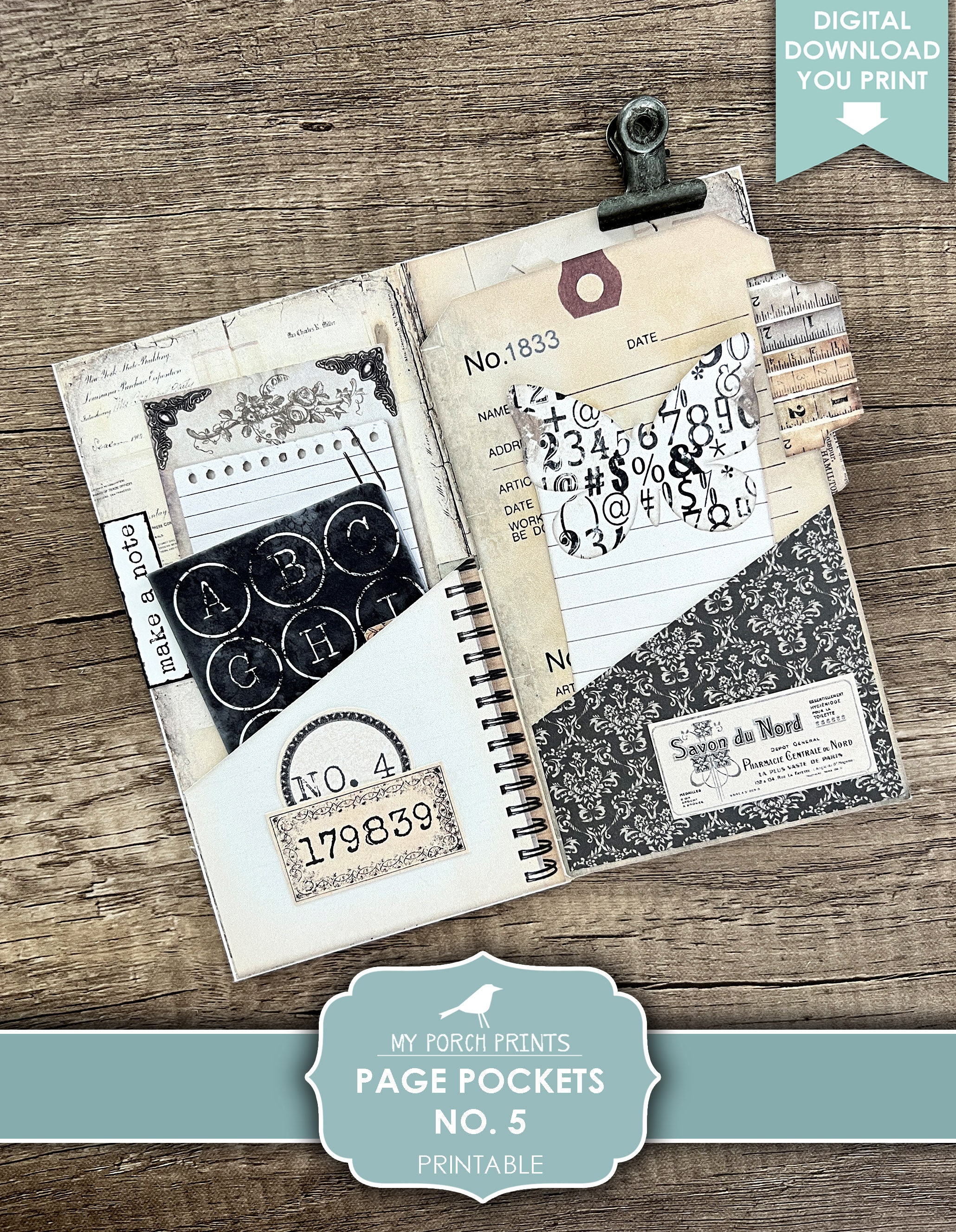 Page Pockets No. 5 Junk Journal Folio Kit, Folio, Folder, Neutral ...