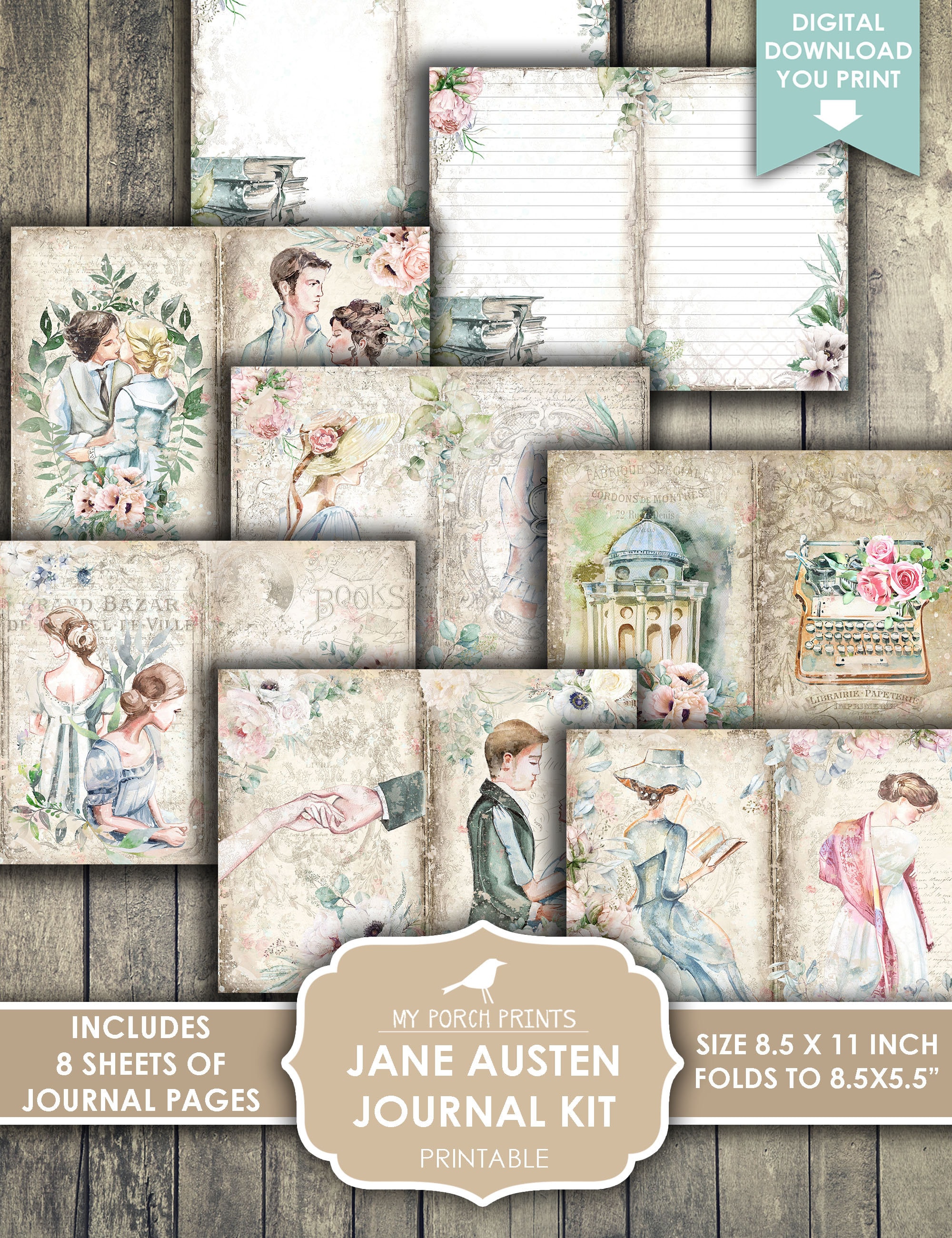 Junk Journal Kit Jane Austen Pride and Prejudice Little - Etsy