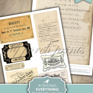Junk Journal, Everything, Ephemera, Pack, Kit, Neutral, Botanical ...