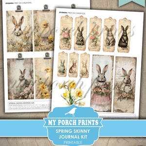 Spring Skinny Junk Journal Kit, Tall, Vintage, Pastel, Floral, Easter ...