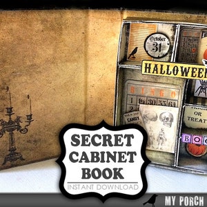 Halloween Decor, Secret Cabinet, Halloween Craft Kit, For Kids, Potions Book, Halloween Decor, Junk Journal, Curiosities, Printable, Digital