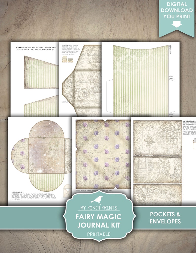 Fairy Magic Junk Journal Kit, Fairytale Fairies Woodland Castles ...