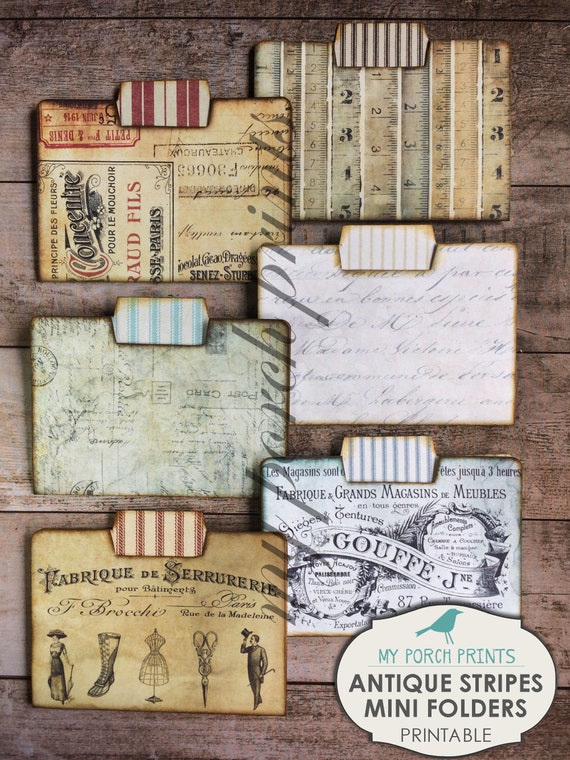 Mini Junk Journal, Ephemera, Printable, Vintage, Craft Kit