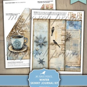 Winter Skinny Junk Journal Kit, Tall, Victorian, Vintage, Grunge ...