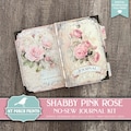 Shabby Pink Rose No-Sew Junk Journal Kit, Gift Idea, Beginner, Easy, Vintage, Floral, My Porch Prints Printable Digital Download