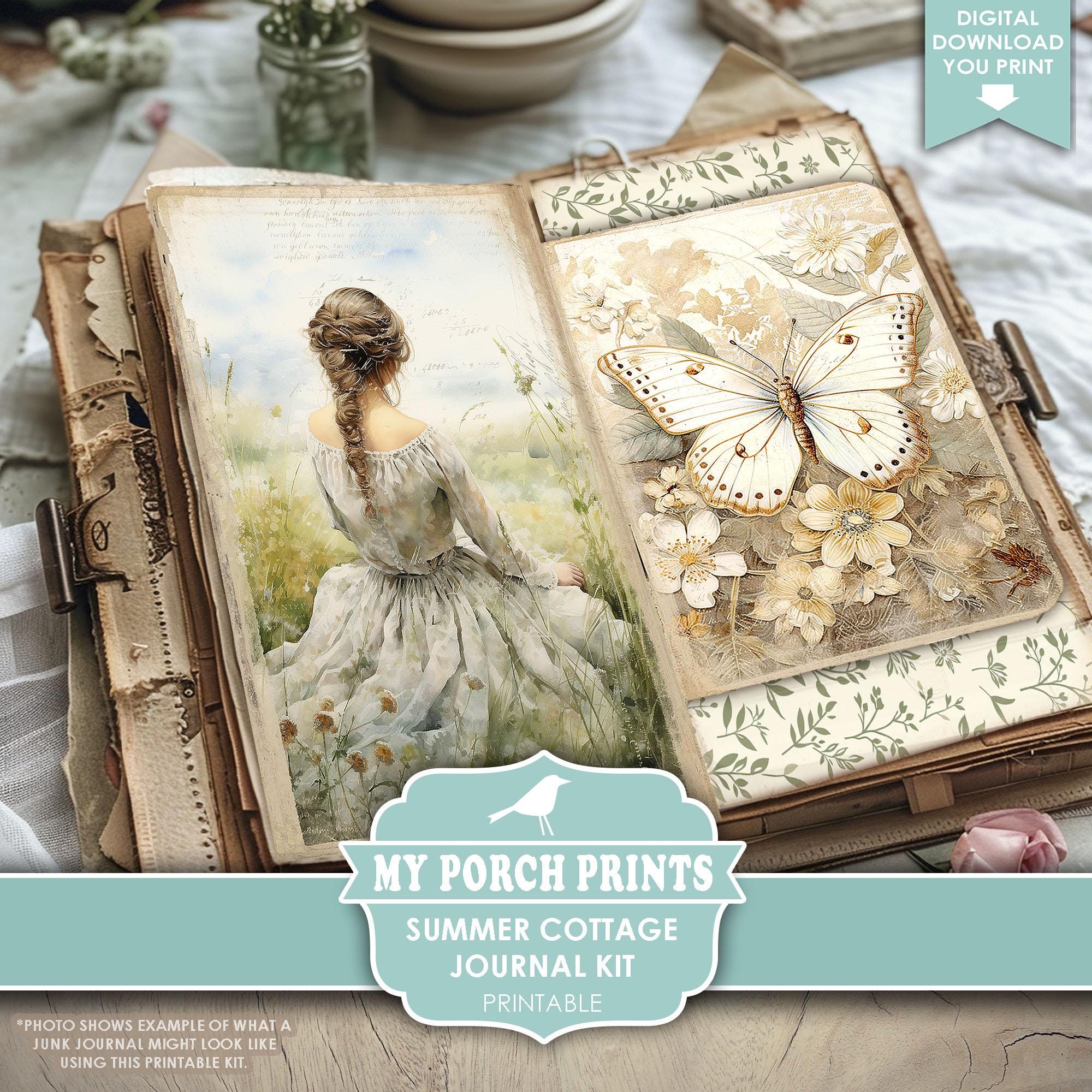 Summer Cottage Junk Journal Kit, Vintage, Floral, Spring, Pastel ...