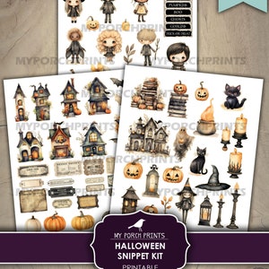 Halloween Snippet, Kit, Junk Journal, Roll, Fussy Cut, Fall, Candy, BuJo, Cricut, Planner, Printable, My Porch Prints, Digital Download image 7