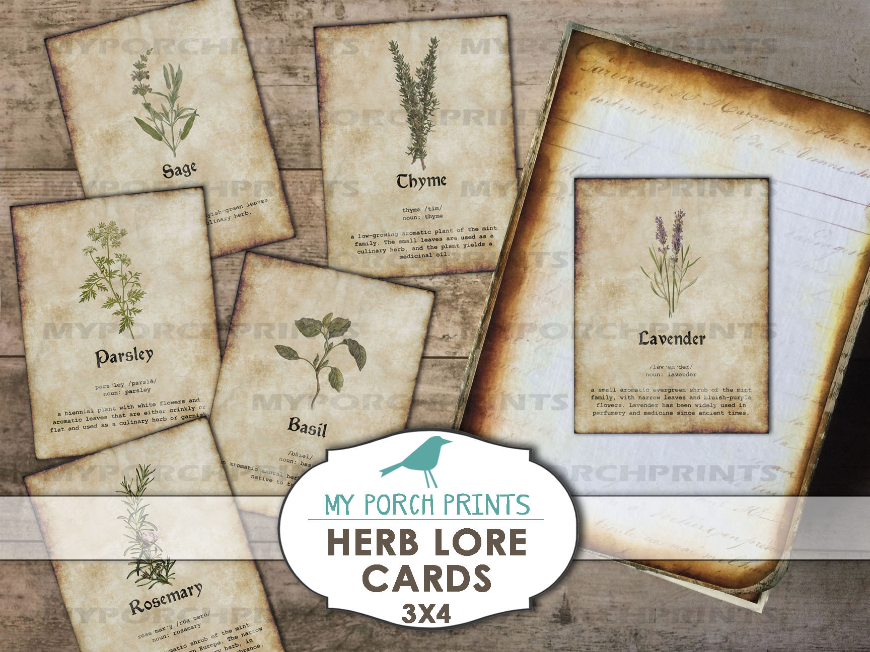 Botanical Herb Lore Cards Junk Journal Kit Seeds 3x4 Inch - Etsy