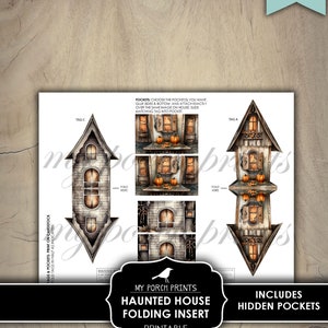 Haunted House, Folding, Insert, Kit, Junk Journal, 3D, Craft, Halloween ...
