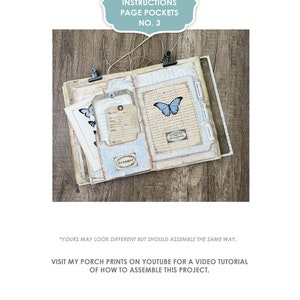 Page Pockets No. 3 Junk Journal Folio Kit, Folder, Blue, Butterfly ...